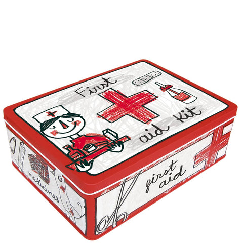 Tin storage box, first aid