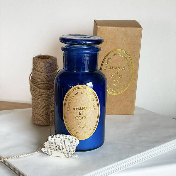 Apothecary Blue Candle/Pineapple and Coconut