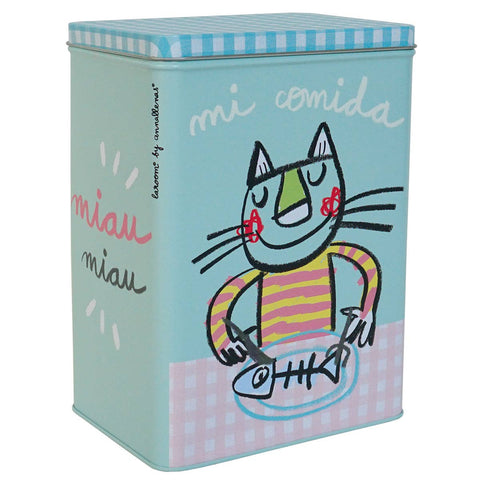 Tin storage box, cat