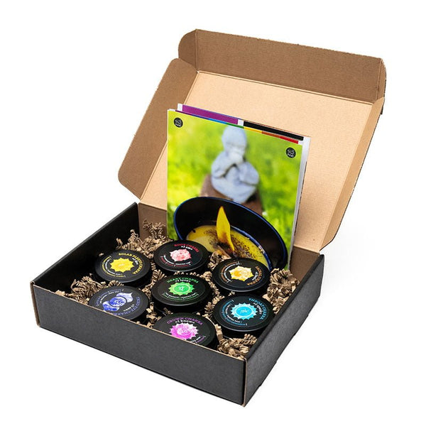 Set of meditation chakra candles