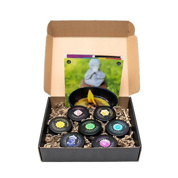 Set of meditation chakra candles