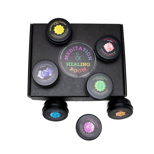 Set of meditation chakra candles